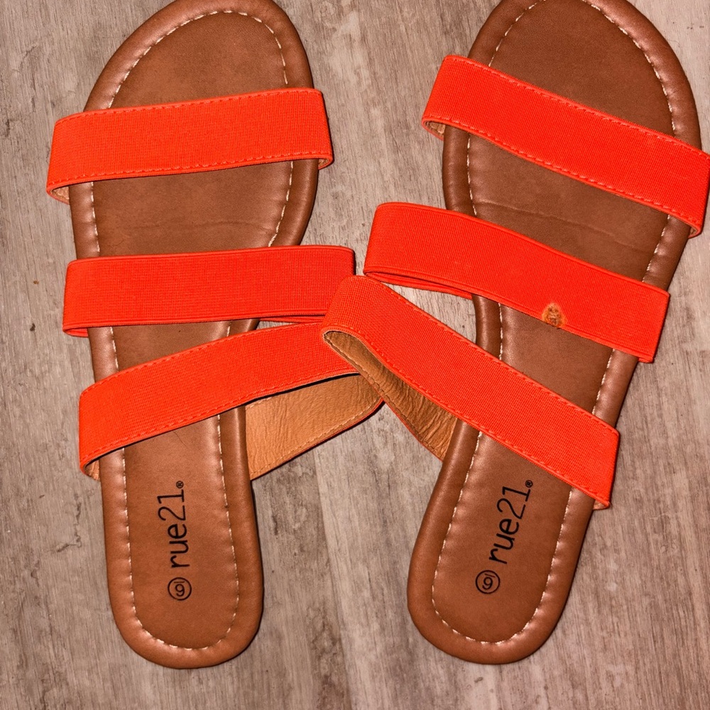 Rue21 Women's Bright Orange Strap Sandals